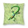 Gecko Lizard Rainbow Square Pillowcase Polyester Linen Velvet Printed Zip Decorative Throw Pillow Case Sofa Cushion Cover