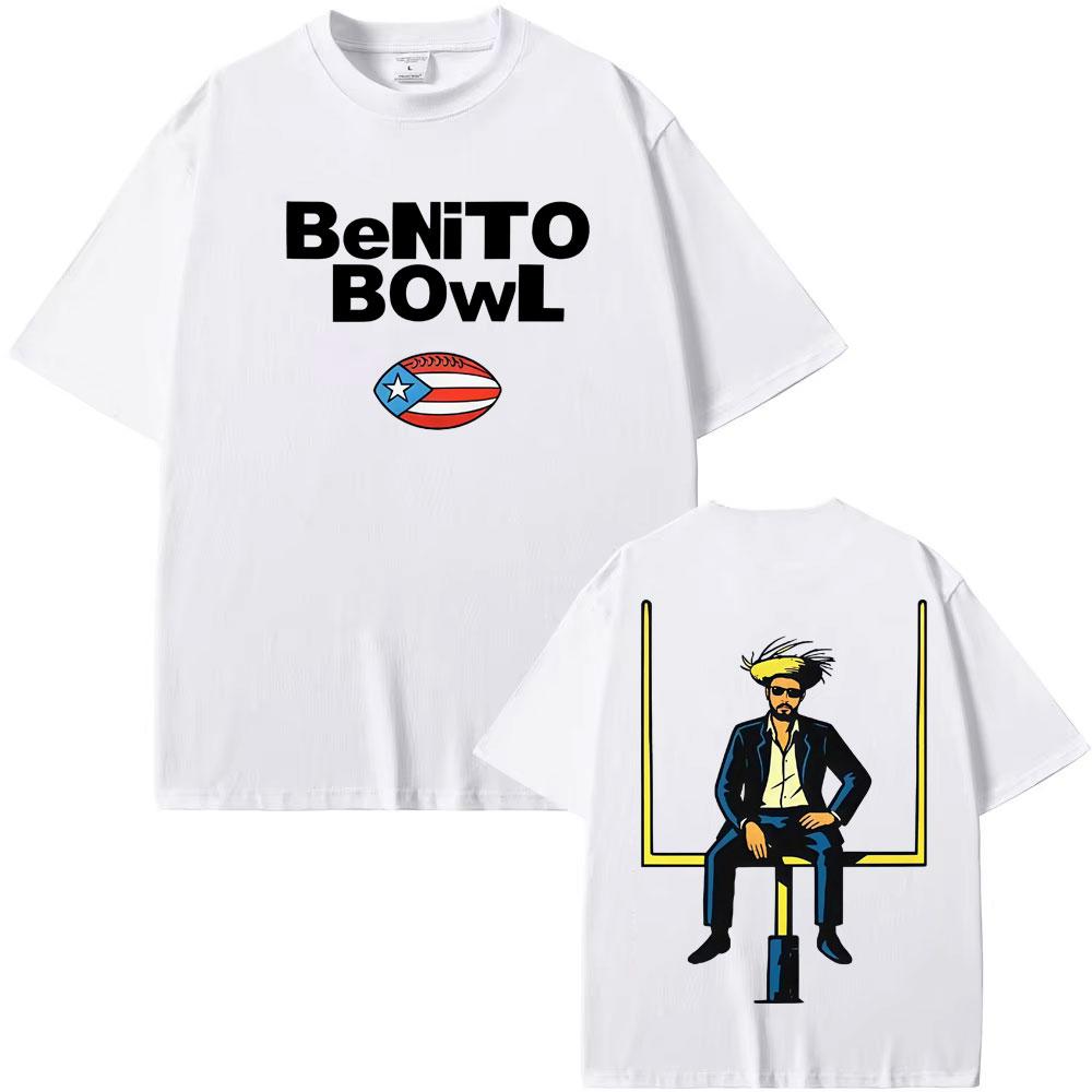 Benito Bowl Portoriko Fotbalové Tričko Bad Bunny Styl Super Bowl Tričko Pánské Dámské Oversized Vintage Vysoce Kvalitní Tričko
