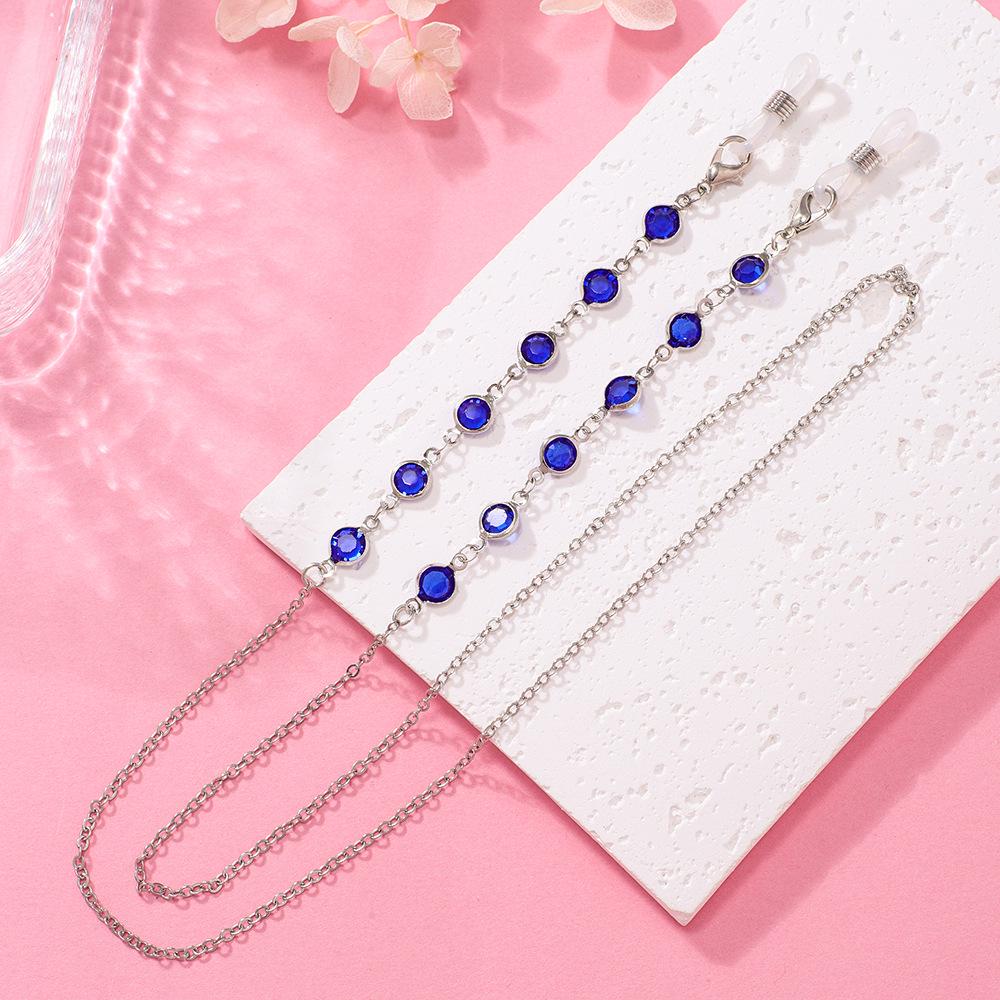 Colorful Crystal Eyeglass Chain – Non-slip Lanyard for Women, Fashionable European and American Style