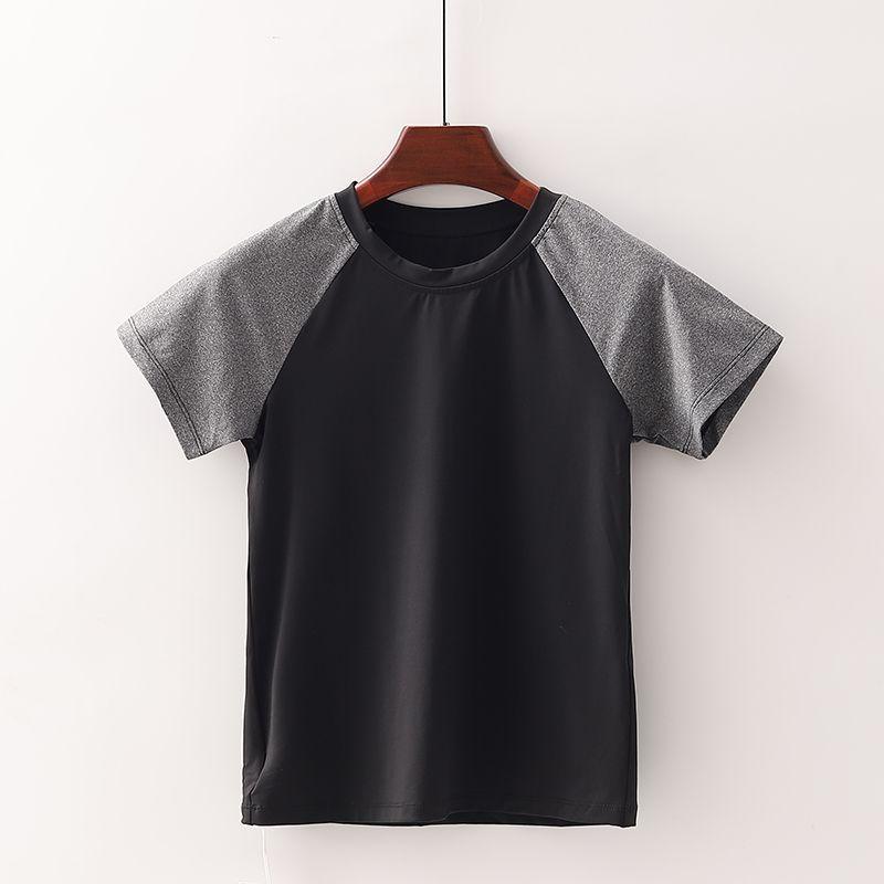 

[Qiao] Shopping Mall Brand Discount Female New Arrival Sports Running Stretch Silm round Neck Quick-Drying Yoga T-shirt 3o011 Black M/160
