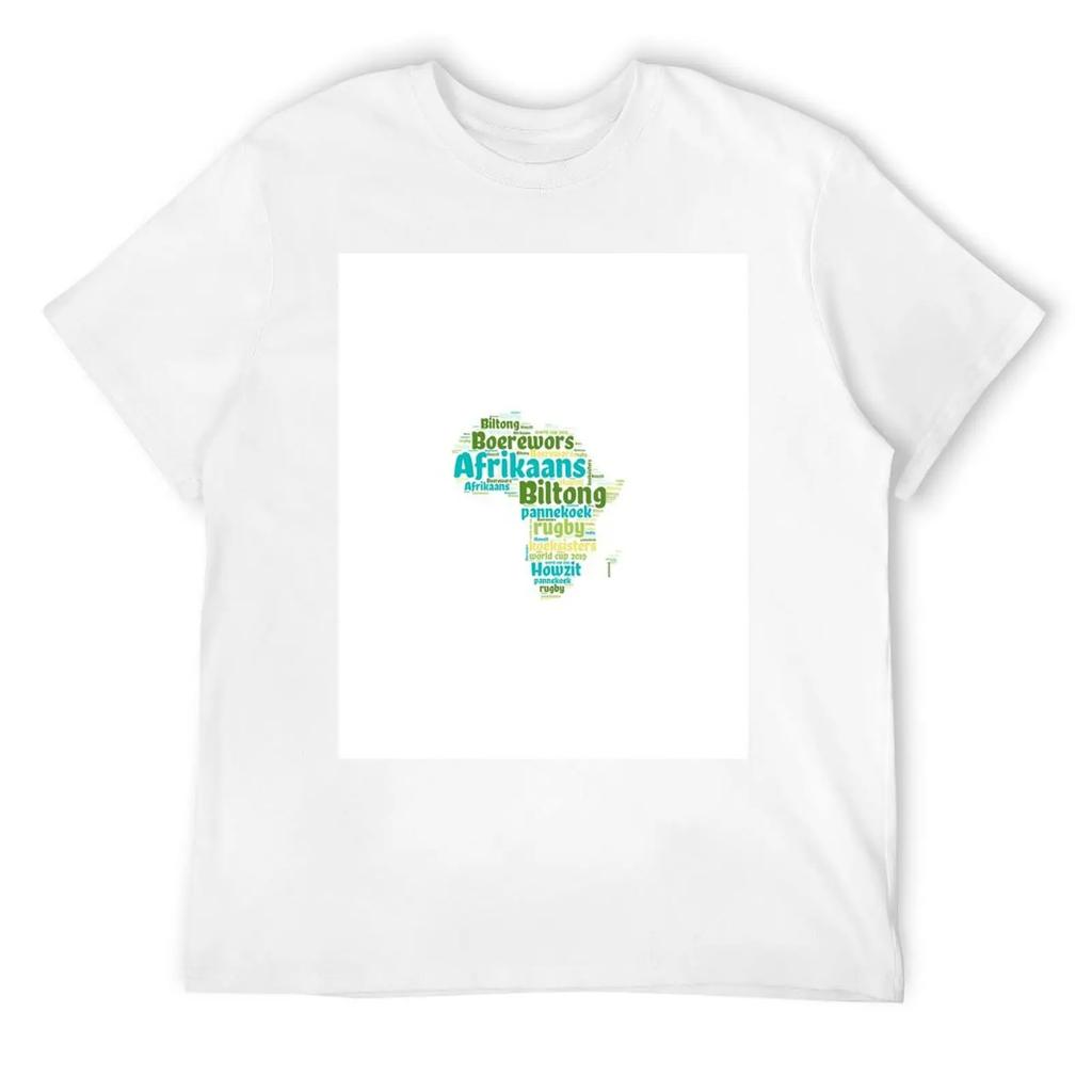 Africa Map Word Cloud. Features South African Words T-Shirt Shirts Graphic Anime Figures Plus Size Clothes Funny T Shirts Men