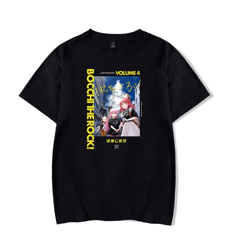 Anime Tshirt Bocchi the Rock Print Commemorative Shirt Round Neck Short Sleeve Summer Tees Lightweight Soft Comfortable Unisex