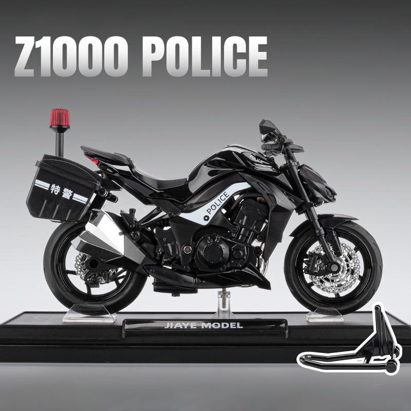 1:12 Z1000 Police Alloy Die Cast Motorcycle Model Vehicle Collection Sound and Light Off Road Autocycle Toys Car