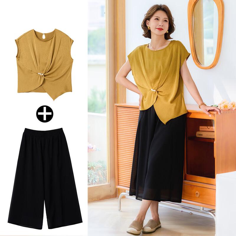 

Женский летний повседневный комплект: футболка и укороченные брюки XL