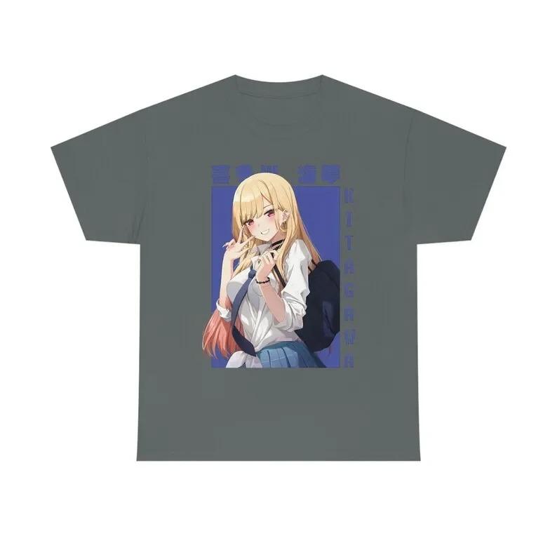 Kitagawa Marin My Dress-Up Darling Anime Graphic T-Shirt Casual Otaku Unisex Black Oversize Women And Men T-shirts