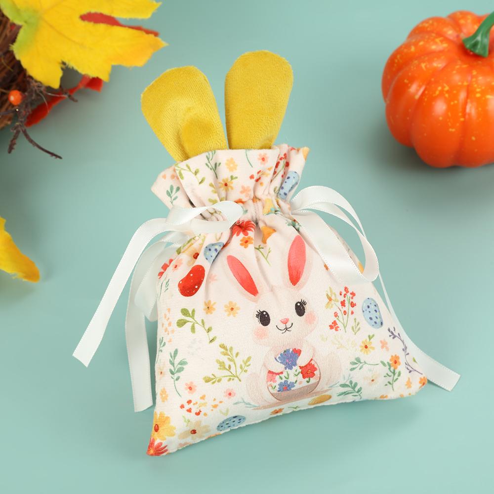 Velvet Easter Bunny Rabbits Bags Cute Bunny Gift Packing Bags Dropshipping Rabbit Chocolate Candy Bags Wedding Birthday Party