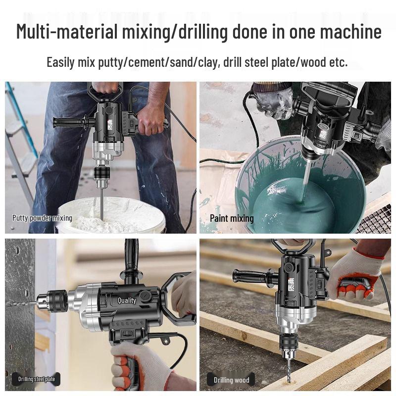 German High-Quality Professional Electric Drill and Mixer: Aircraft, Hammering, Cement, and Putty Powder