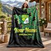 Club Leon Custom Name Flannel Blanket Personalized Soft Warm Plush Throw Blanket Customized Gift for Family Friends