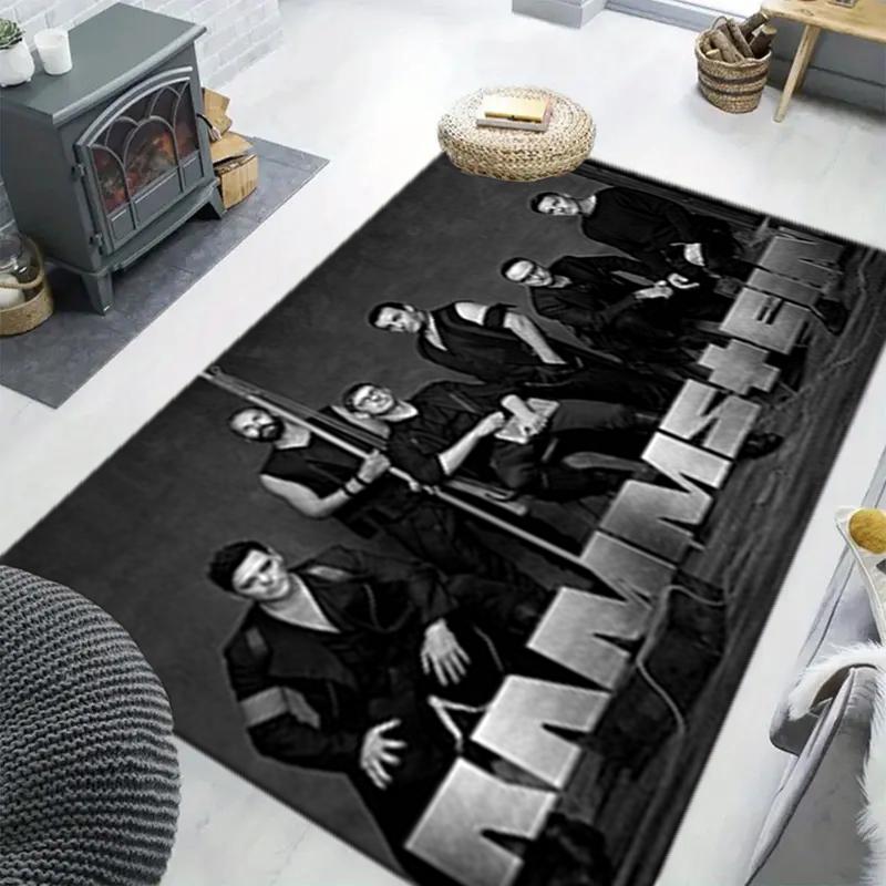 1Pc Rammstein theme Printed rectangle carpet, home door mat, outdoor travel protection carpet A1