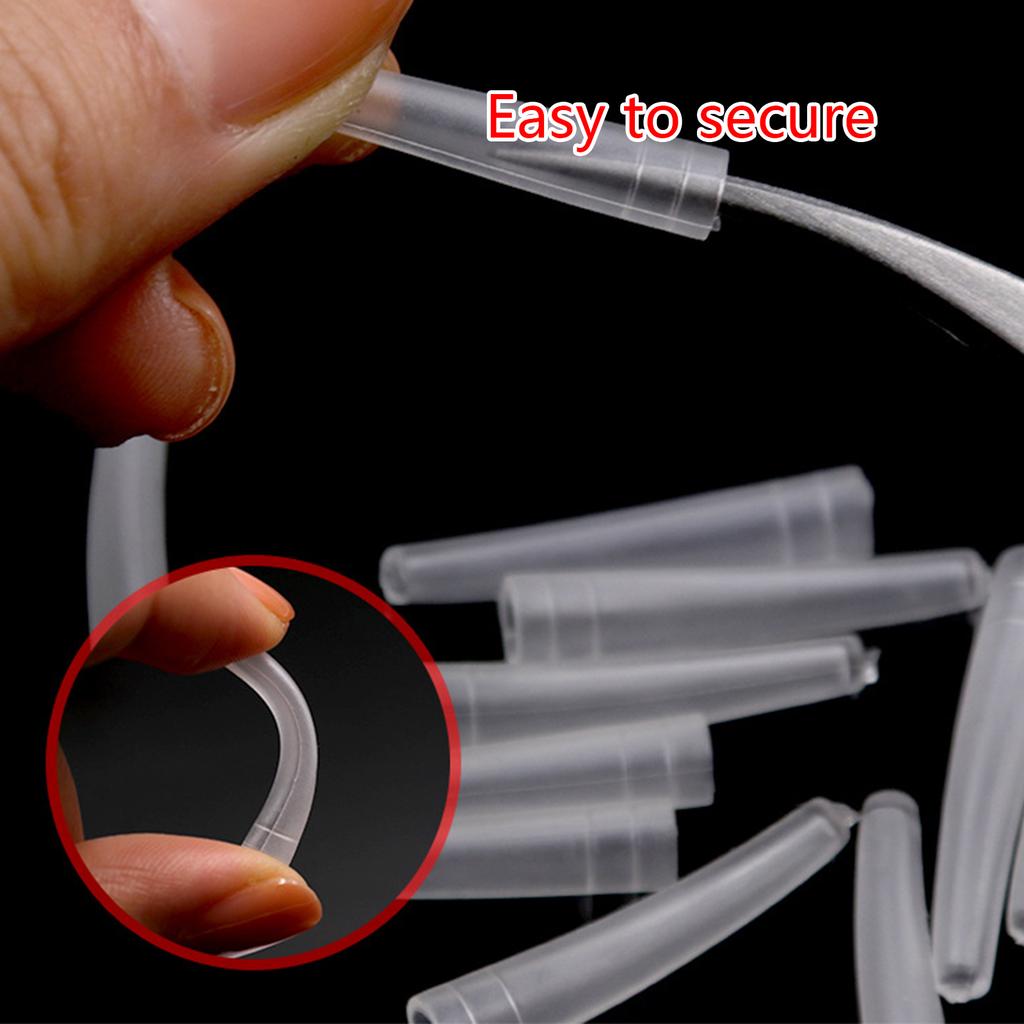 100Pcs Clear Plastic Protective Tweezers Protect Cover Eyelashes Auxiliary Tools Silicone Covers Tips Tweezers Anti-dust