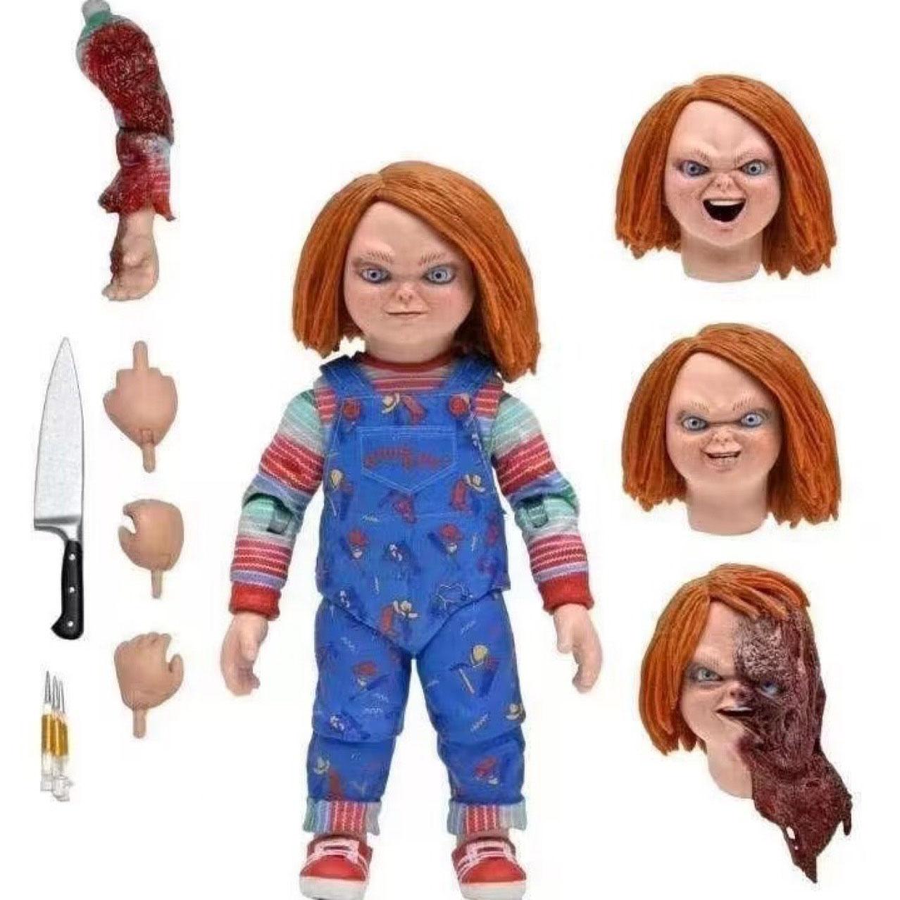 Fashnics Unisex Neca Ultimate Chucky Goog Guys Articulated Joints Moveable Action Figure Vinyl Figurine Doll Collection Model Toy