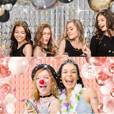 Large & Small Square Block Glitter Rain Curtain Party Decoration, 1x2 Meters