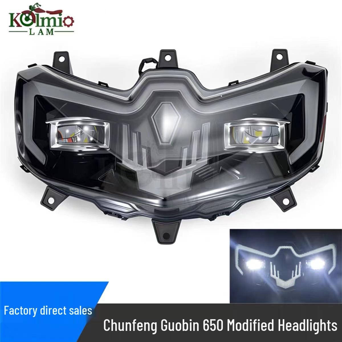

Chunfeng Guobin 650 CF650TR-G Motorcycle LED Headlight Assembly with Modified Lens 470 mm
