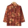 New Chinese Style Floral Blouse for Elderly Women