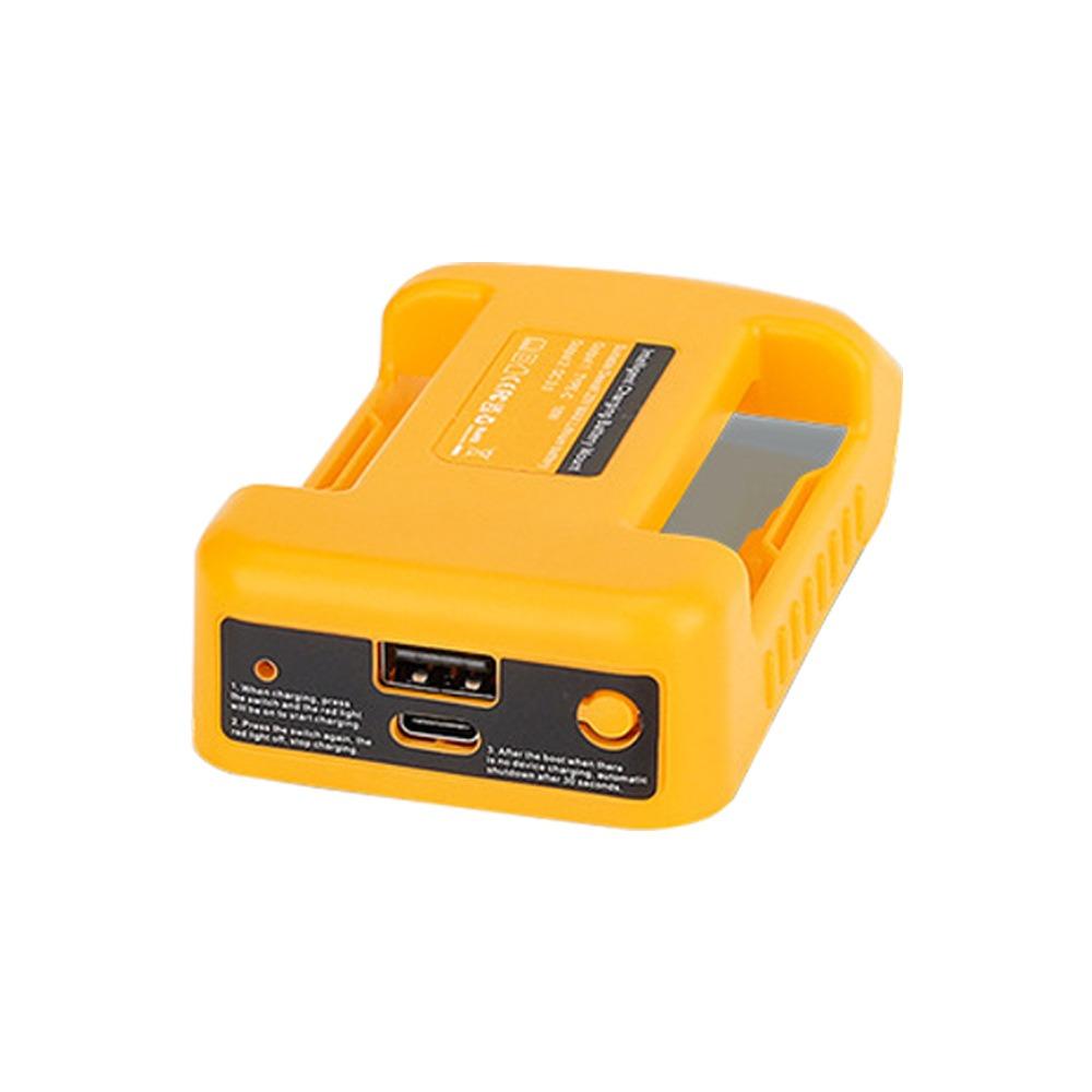 20V Input Battery Adapter Converter USB C Output USB A Output Dual Output Power Adapter for DeWalt 18V‑20V Lithium‑ion Battery