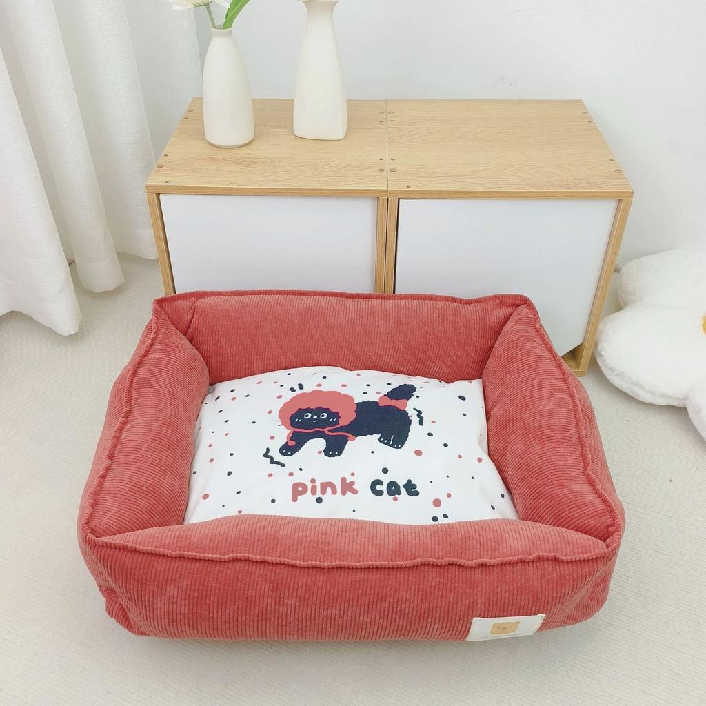 Fabric Pet Sofa Pet Litter Printed Warm Cat Litter Dog Litter Pet Bed Scratch-resistant Cartoon Pet Litter