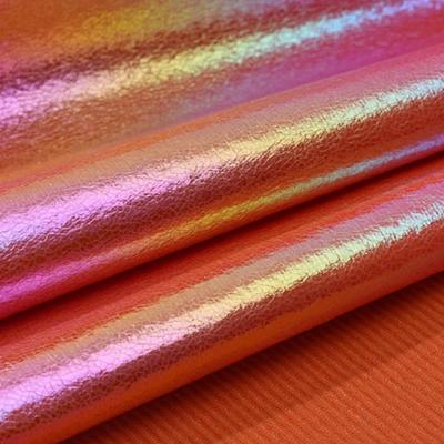 Laser Gradient Rainbow Elephant PU Leather Fabric Reflective Clothing Stage Soft Bag Case Hat Synthetic Fabrics Cloth Per Meter