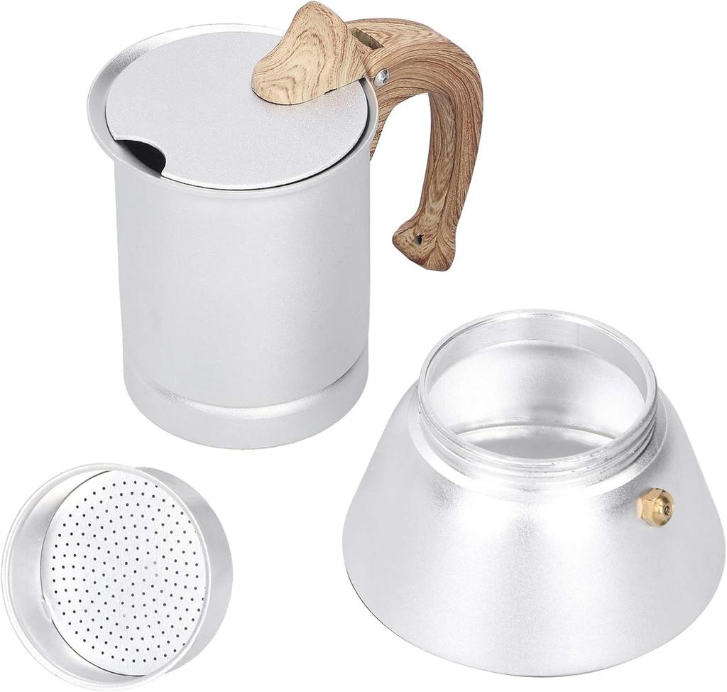 3-Tassen Herdplatten-Espressokocher, Italienische Espressokaffeemaschine Moka Kanne für Gas- oder Elektro-Keramikherde, Cappuccino oder Latte