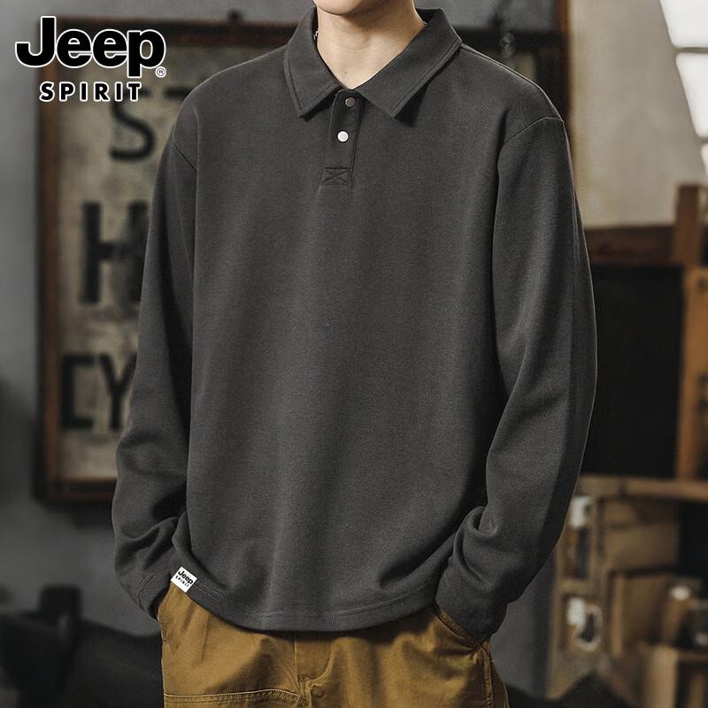 JEEP SPIRIT Men's Long Sleeve Polo Shirt