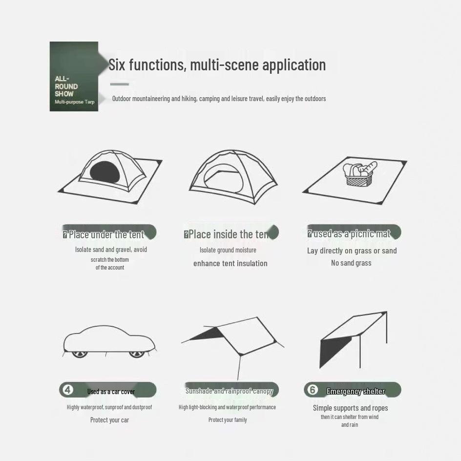 Thickened Outdoor Waterproof Picnic Mat - Portable Moisture-Proof Ground Cloth for Camping and Tents