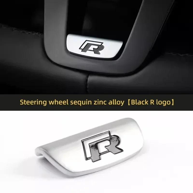 Emblems Volkswagen R Emblem Zinc Alloy Car Steering Wheel Trim Buckle For VW Golf Polo GTI Tiguan CC Passat Variant Jetta Santan zf6