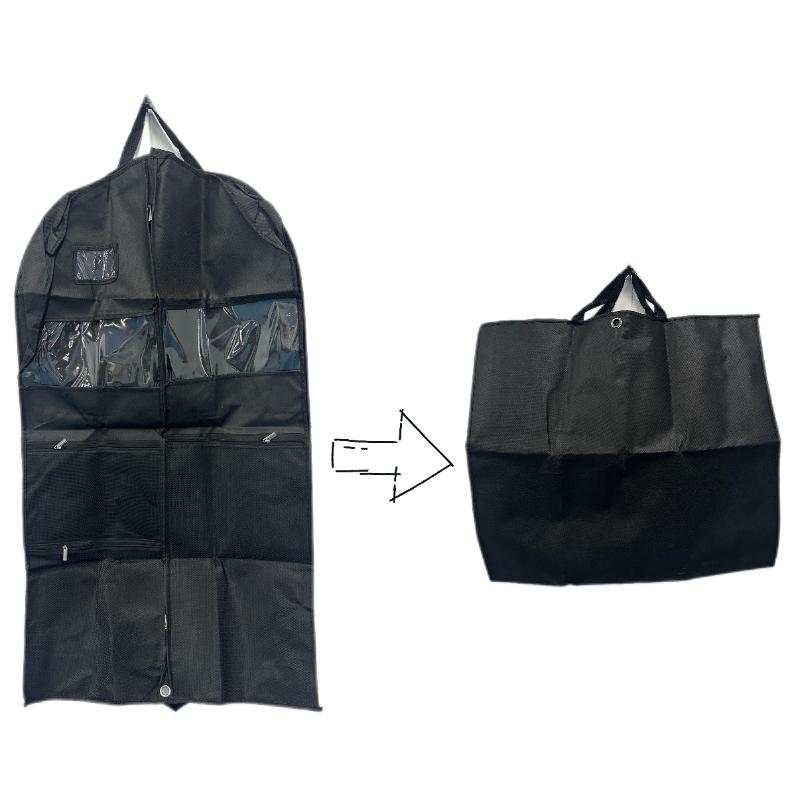 Travel Suit Bag with Zipper Closure, Gusseted Hanging Clothes Storage Organizer and Pocket for Shirts, Coats, Dresses
