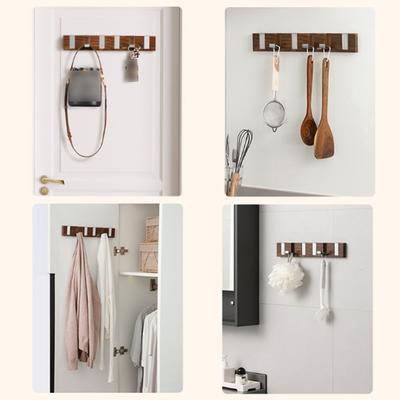 Piano Keys Clothes Coat Storage Hook 6 Hooks Wall Mounted Towels Robe Hook Punch Free Transparent Sundries Storage Hook