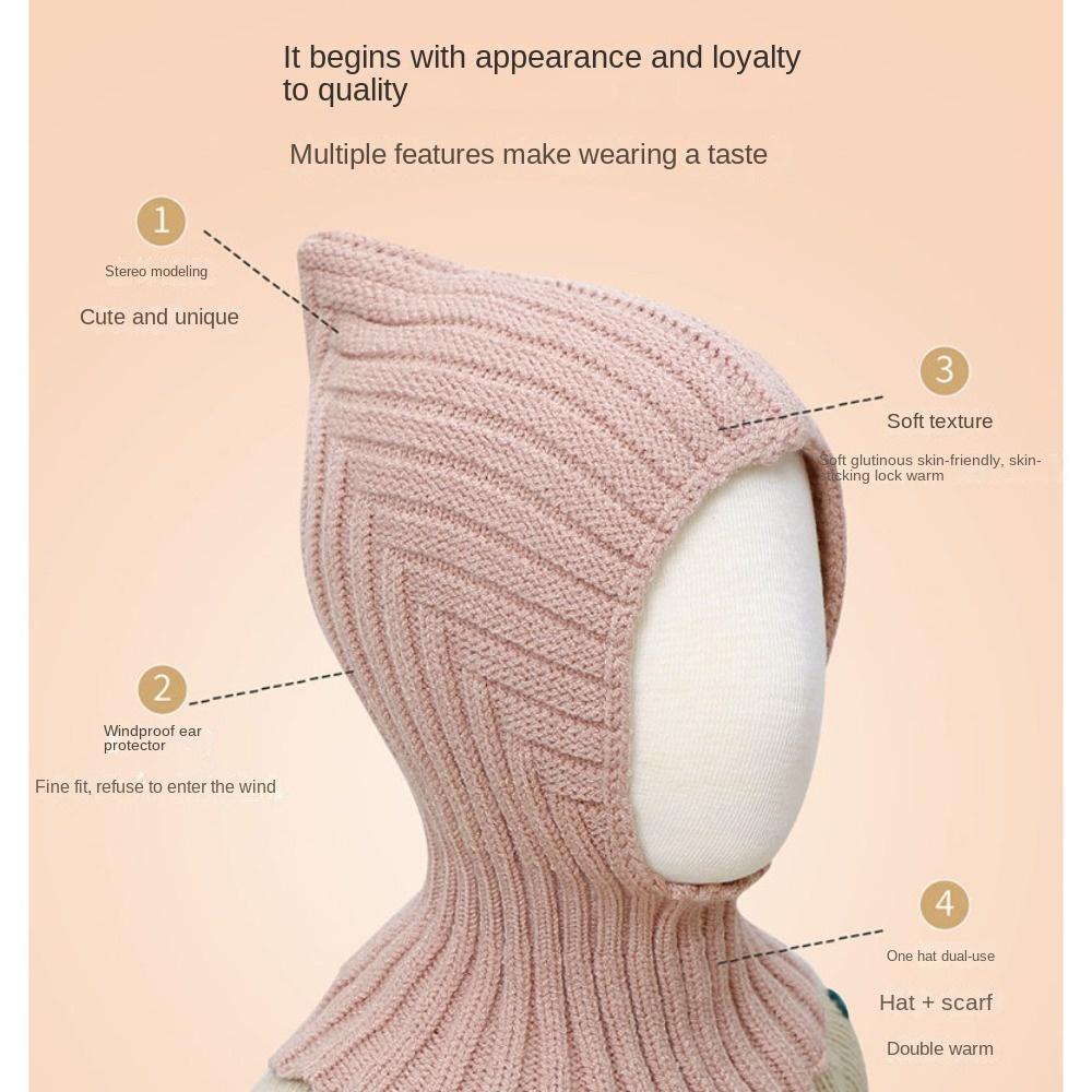 Neck Protection Kid Windproof Earmuffs Caps Knitted Pullover Cap Baby Beanies  Boy Girl Infant