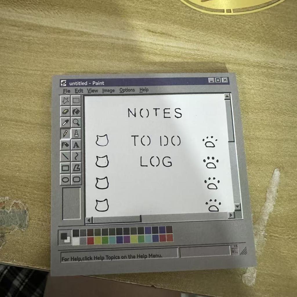 2 Packs Totaling 100 Sheets, Retro Computer Sticky Notes, Nostalgic Notepad Memo Pad, Vintage Windows Style Self-Adhesive Reminder Notes