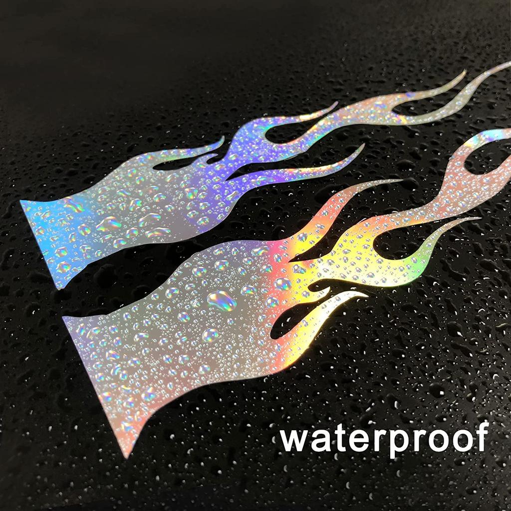 GETON Flames Aurora Reflective Stickers 15cm Set of 4 Car Sticker Decal Logo Emblem