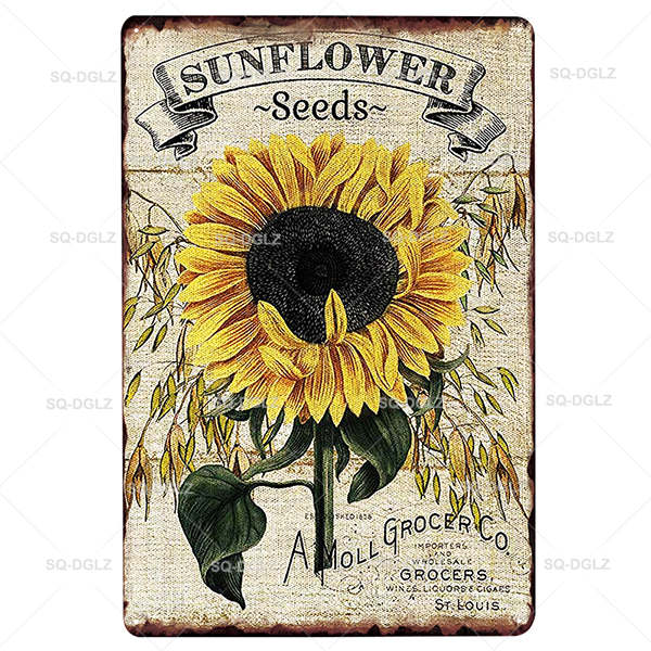 SQDGLZGarden Rules Metal Sign Vintage Metal Plaque Plates Decor For Pub Bar Home Wall Decor Tin Signs Flower Poster Gift