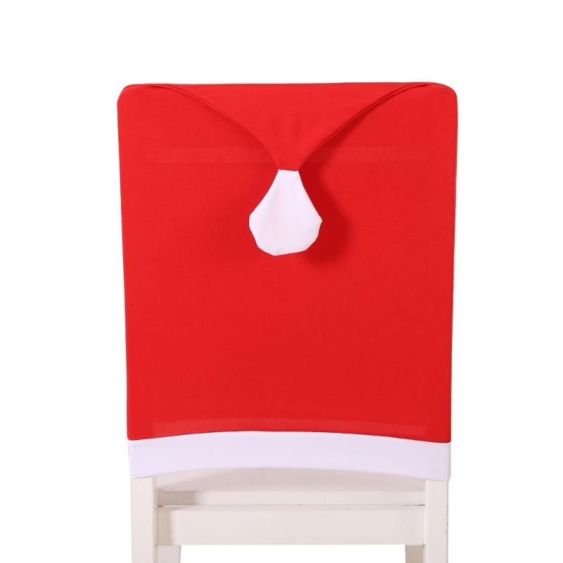 Chair Back Cover Christmas Kitchen Chair Slipcovers In Santa Hat Shape For Holiday Decoration Chair Covers