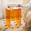Acrylic Side Table, Compact Drink Table for Small Spaces, Minimalist Acrylic Nightstand, Modern Solid Acrylic Leg