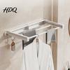 Pressure-resistant Clothes Rack Wall Hanger Foldable Drying Reinforced Material Mounted Laundry Clothing Double Pole