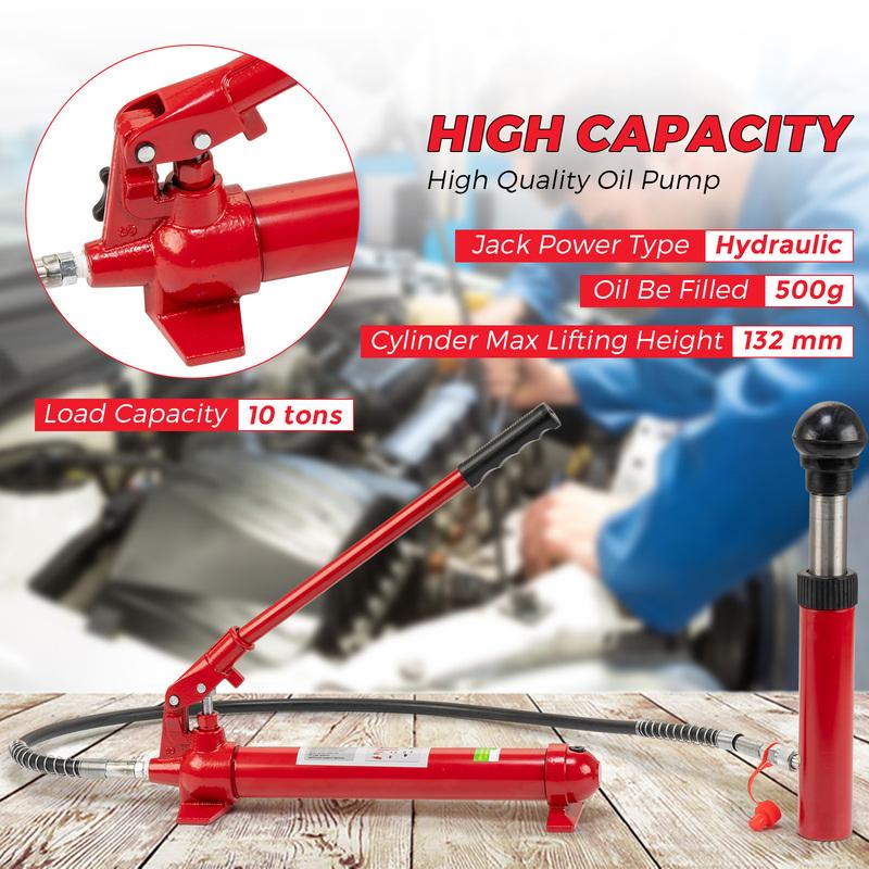 12 Ton Portable Hydraulic Jack Kit–26,455 Lbs Capacity,Auto Body Repair Tool,4.6Ft Hose, Storage Case–for Car, Truck Maintenance
