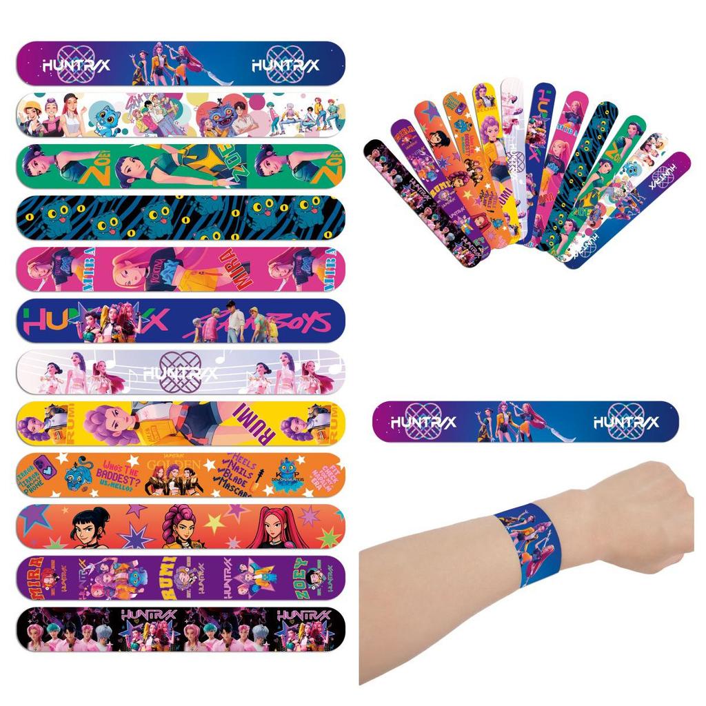 KPOP Monster Hunter Witch Slap Bracelet for Kids - Anime Cartoon PVC Party Gift, Inspired by KDA Neon.
