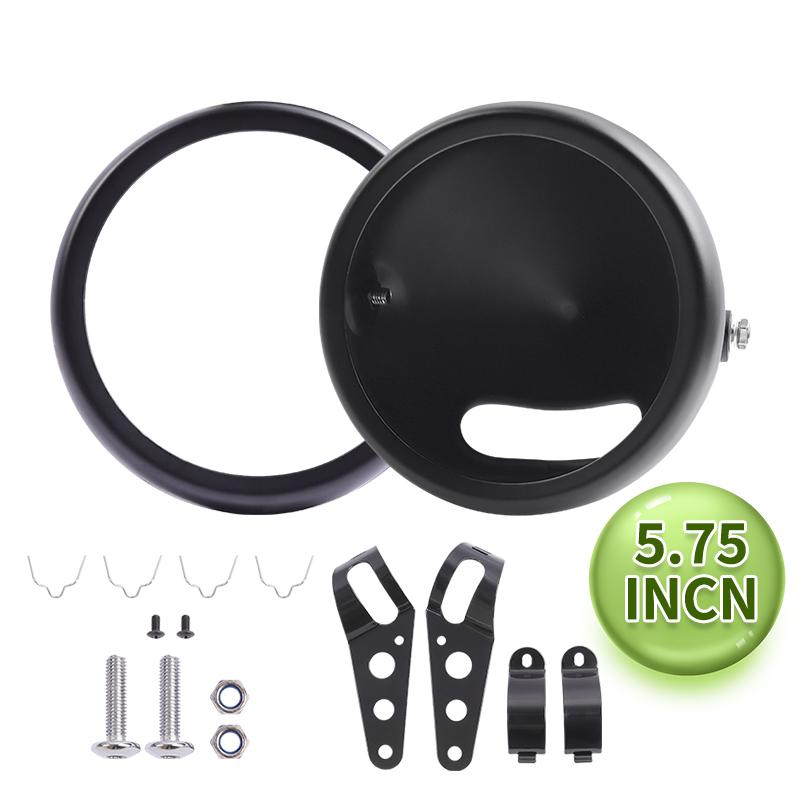 

5,75-дюймовый черный круглый мотоциклетный 5 3/4-дюймовый светодиодный корпус для крепления фары, корпус ковша для фары Harley Chopper, маяк