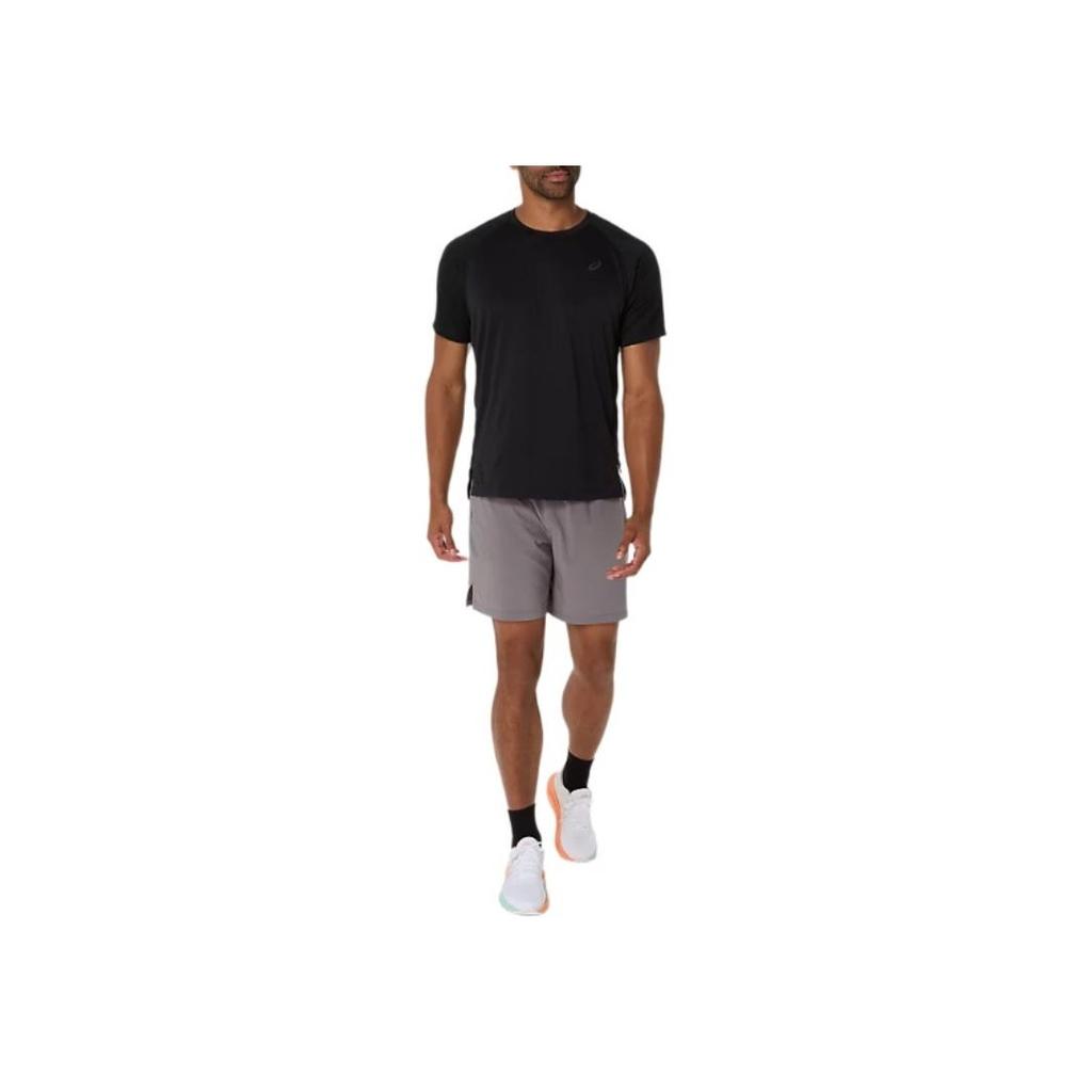 Asics Solid Color Pullover Round Neck Short Sleeve Raglan T-Shirt Men Tops Black 2031E888-001