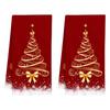 2pcs Santa Claus Xmas Hand Towels Reindeer Dish Towels Navidad Natal Cleaning Cloth  Kitchen Decor