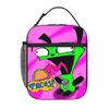 1 Piece For Students Food Container Alien Cartoon Portable Pocket Invader Zim Zipper Closure Aluminum Foil Food Pouch For Travel