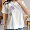 New Arrivals Open Run Summer ShorT Sleeve T shirT wiTh Flower prinT