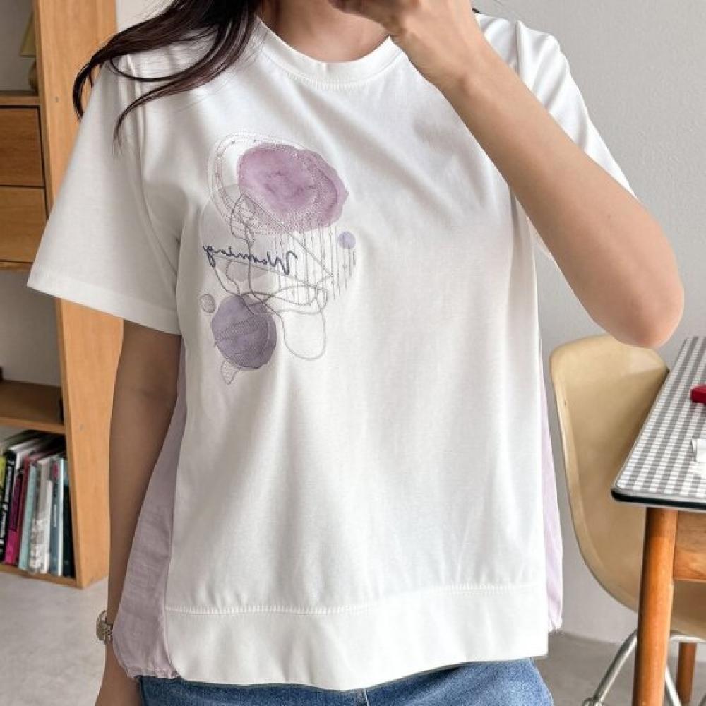 New Arrivals Open Run Summer ShorT Sleeve T shirT wiTh Flower prinT