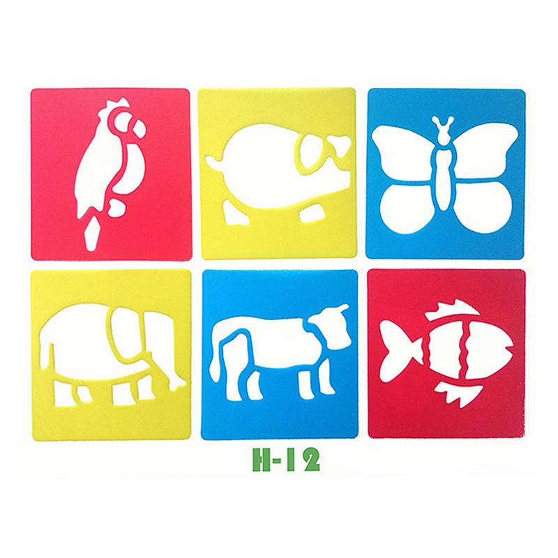 

Линейки для рисования 6 шт./набор Мультяшный стиль Полые Шаблон для рисования Случайный цвет Трафарет для рисования Моющиеся Художественные канцелярские товары Подарок ZYF