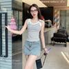 Striped Suspender Vest for Women In Summer New Sleeveless Bottoming Shirt with Korean U-neck and Knitted Top