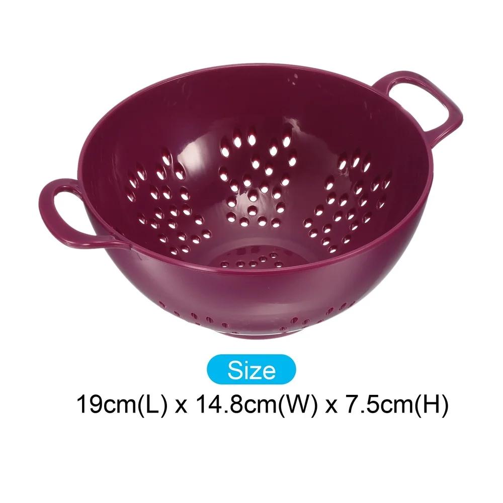 Plastic Food Colander with Double Handles Lightweight Durable Mini Fruit Drainer Basket Washing Vegetables and Pasta 14.8cm