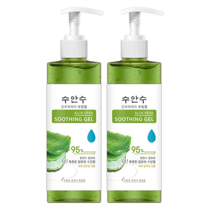 Suansu Hot Spring Water Aloe Vera Soothing Gel Pump Type, 400ml, 2 Pcs