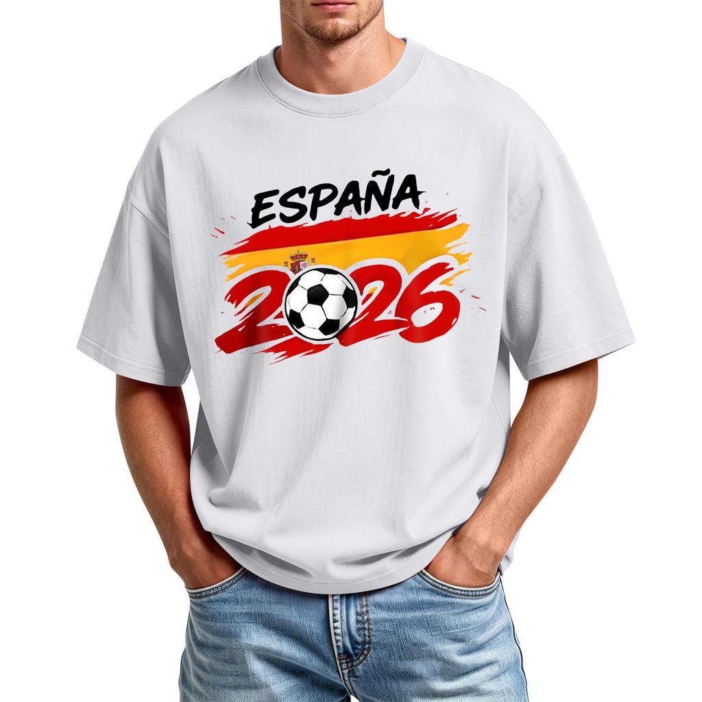 Men's Printed Round Neck T-Shirt Casual Sports Short-Sleeve Top