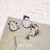 Halloween pumpkin ghost cartoon brooch couple cute metal badge cartoon ornament costume pendant