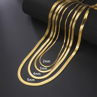Skyrim Stainless Steel Snake Chain Necklace for Women Men Gold Color Herringbone Choker Neck Chains 2025 Trend Zircon Gift Hot