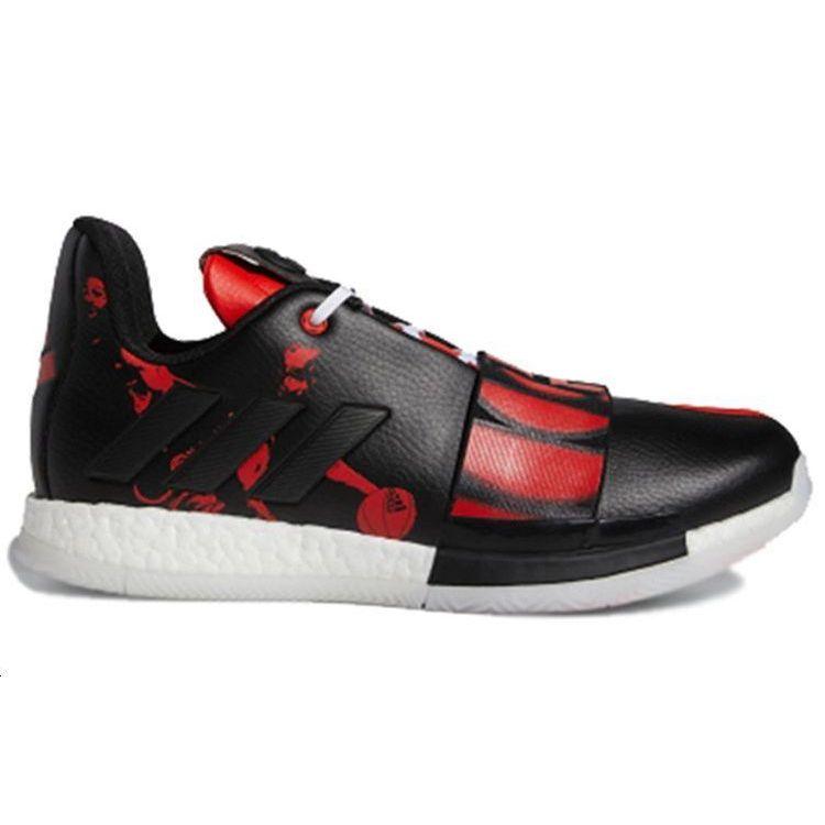 Adidas Harden Vol.3 Geek Up Leather Cushioning Non-Slip Low-Top Basketball Shoes Men sneaker Black Red G54771